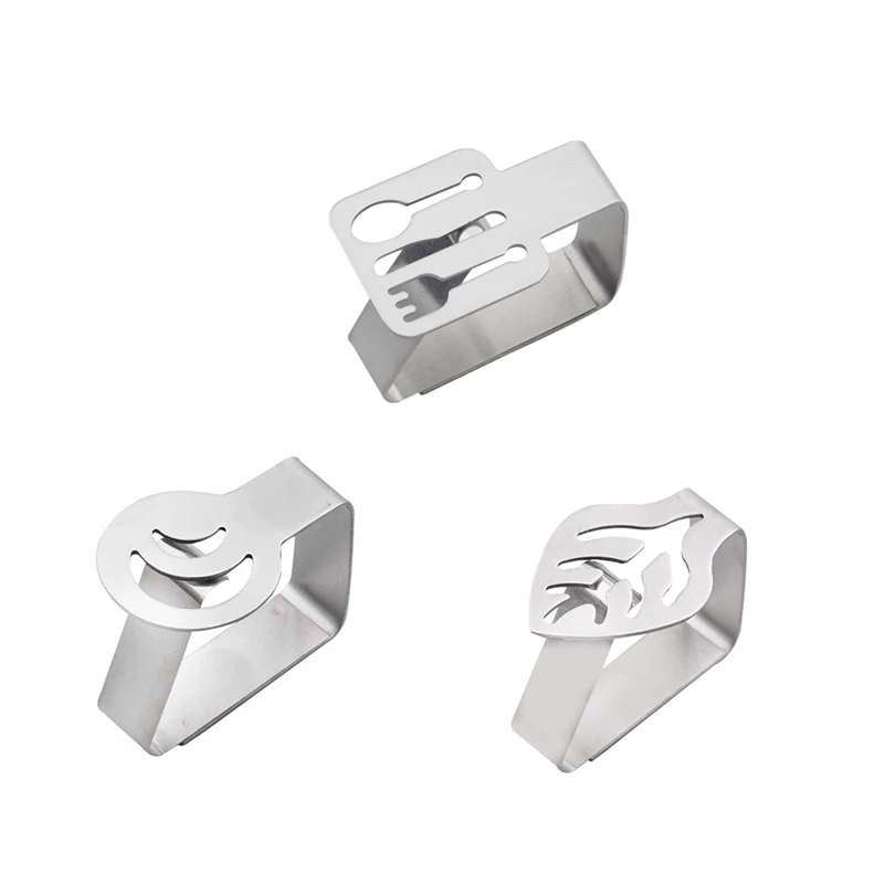 4 Pcs Set Stainless Steel Tablecloth Clamps Wedding Promenade Table Cover Holder Clip Promenade Round Board Stable Clips