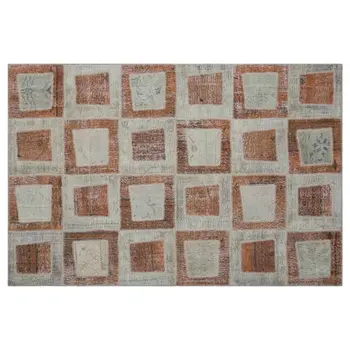 

Handmade Brown Vintage Overdyed Patchwork Area Rug 160x240 Cm-5'3''X7'10''