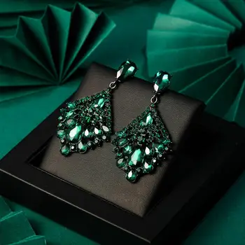 

Tuliper серьги Geometric Bridal Earrings For Women Femme Crystal Wedding Dangle Gift kolczyki oorbellen aretes de mujer