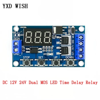 

DC 12V 24V Dual MOS LED Digital Time Delay Relay Trigger Cycle Timer Delay Switch Circuit Board Timing Relays Control Module DIY