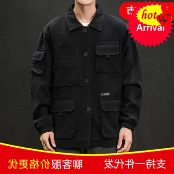 

2020 Autumn Dropshipping Japanese Cargo Coats Male Streetwear Fashion Overalls Tops Outdoor Muliti-Pocket Jacket