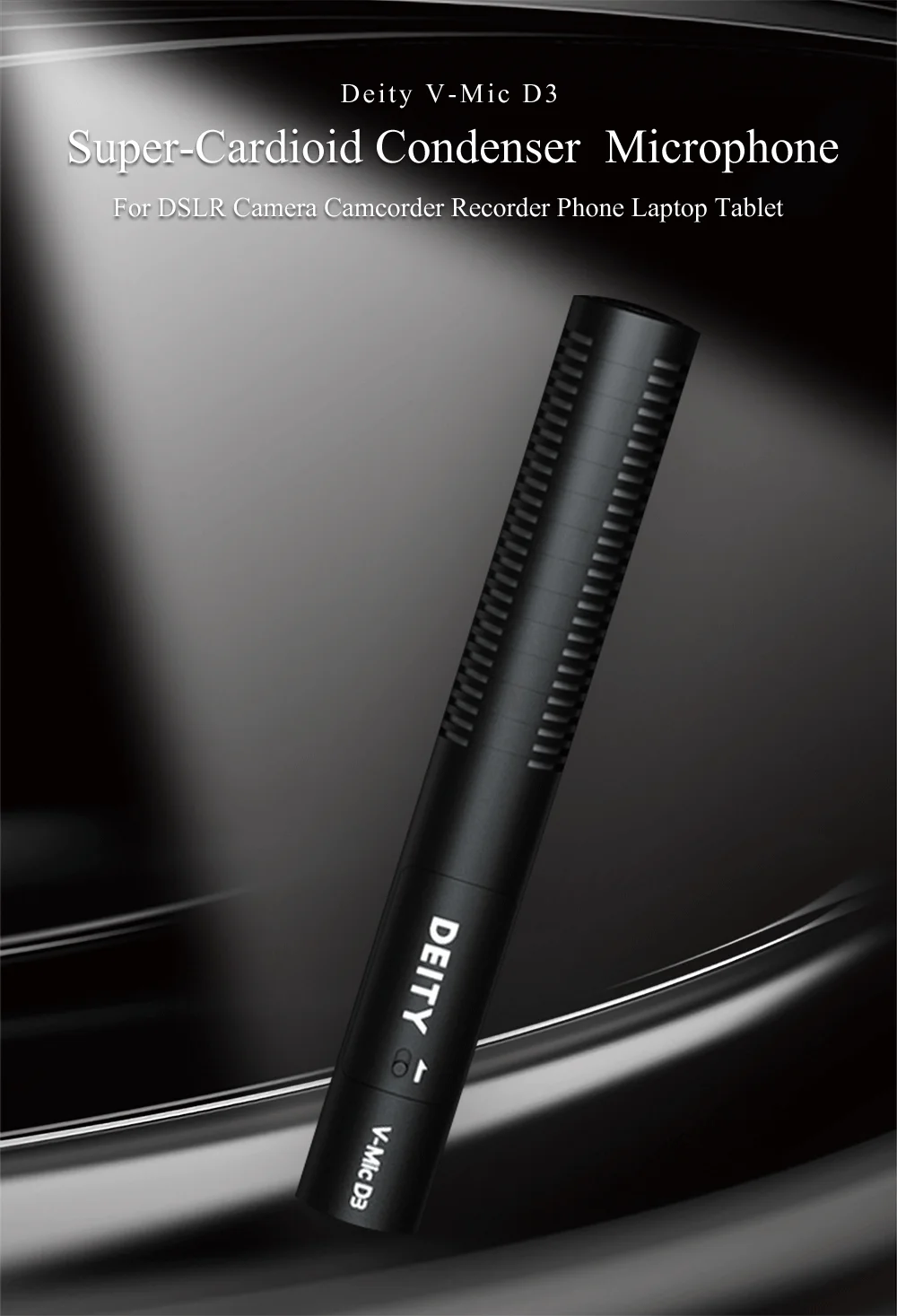 Микрофон Deity V-Mic D3, превосходный звук по оси, низкий уровень шума, искажение для цифровой зеркальной камеры, видеокамеры, регистратора, телефона, ноутбука, планшета