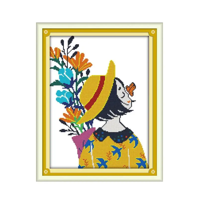 

Flowers Fragrant Joy Sunday Counted Cross Stitch Kit Patterns Printed Canva 11CT 14CT Stamped Cross Stitch Embroidery Needlework