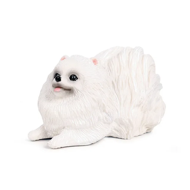 Lovely Pomeranian Dog Animal Action Figure Model Home Decor Education Kids Toy plastic Simulation student gifts kids toys 4