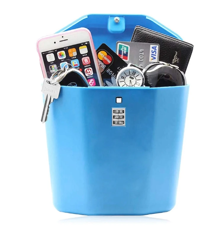 Password Code Lock Box With Line Anti-theft Safe Portable Beach Lock Plastic Bucket IndoorOutdoor Sports Password Code Lock Box (1)