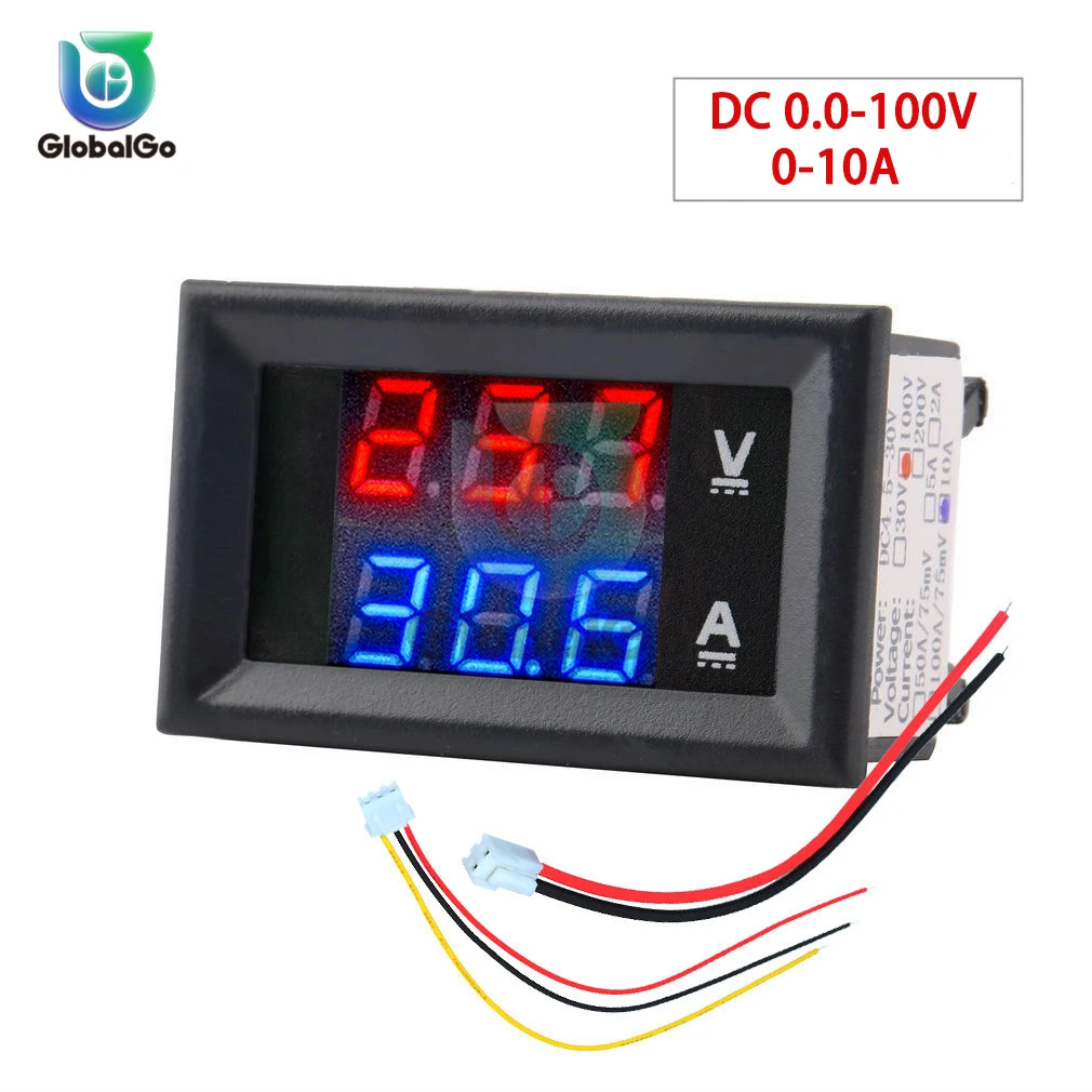 LED Digital Voltmeter Ammeter Car Motocycle Voltage Current Meter 