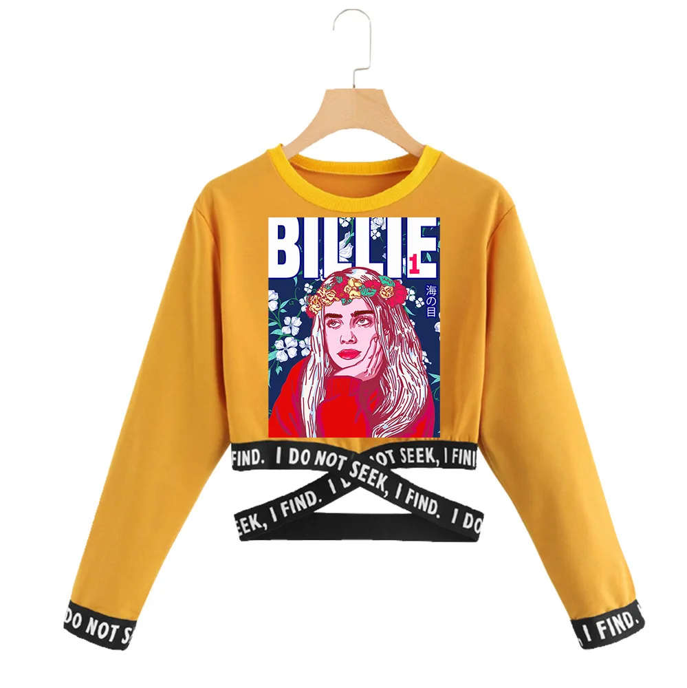 Billie Eilish уличная модная толстовка с капюшоном для женщин и мужчин, пуловер с капюшоном и длинным рукавом, Спортивная Толстовка в стиле хип-хоп, одежда для девочек, Топ - Цвет: yellow - style 3