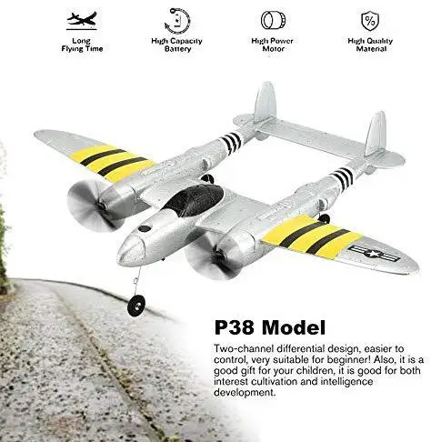 FX-816 Второй мировой войны ВВС р38 RC самолет 2,4 GHz 2CH RC самолет с фиксированным крылом на открытом воздухе летный Дрон для детей игрушки серебро