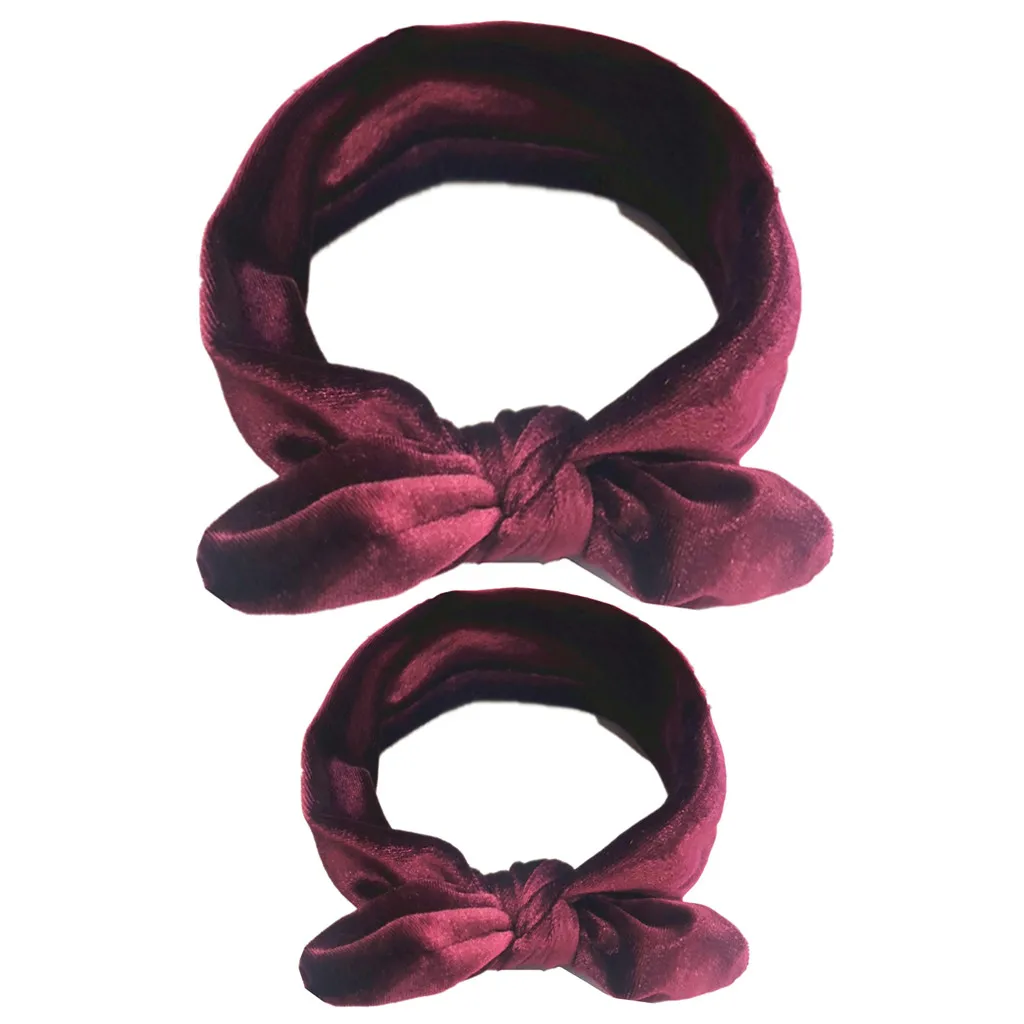 1PC Parent-child Hair Accessories Mommy And Baby Cute Headwear Turban Solid Headband Hair Knotted Pleuche Accessories Headwear
