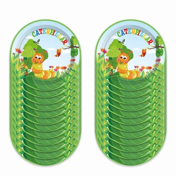 

7inch Caterpillar Evolution Butterfly Disposable Plates Party Decorations Happy Birthday Disposable Tableware Kids Party Favors