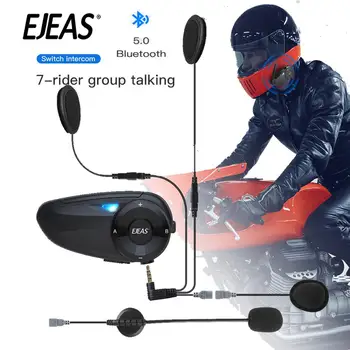 

Quick7 Bluetooth 5.0 Motorcycle Intercom Helmet Headset Upto 7 Riders Wireless Waterproof Interphone Headsets with FM Radio