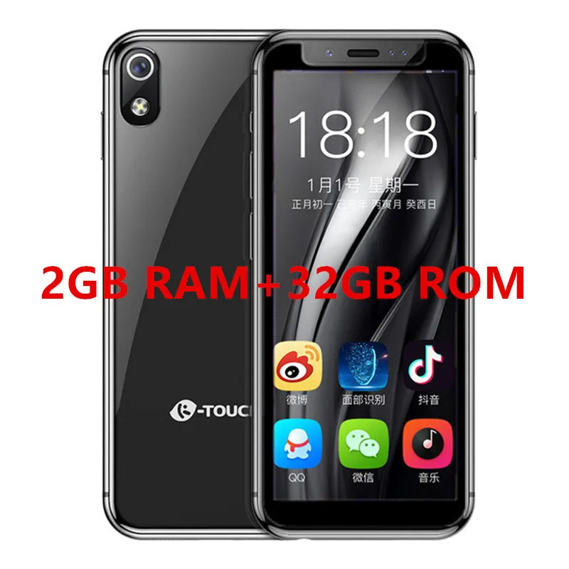 I9 маленький смартфон 4G LTE 3," Mtk6739 четырехъядерный Android 8,1 2 Гб ram+ 16GM/32 ГБ Rom 8.0MP gps карманный мини-телефон на базе Android - Цвет: 32GB ROM Black