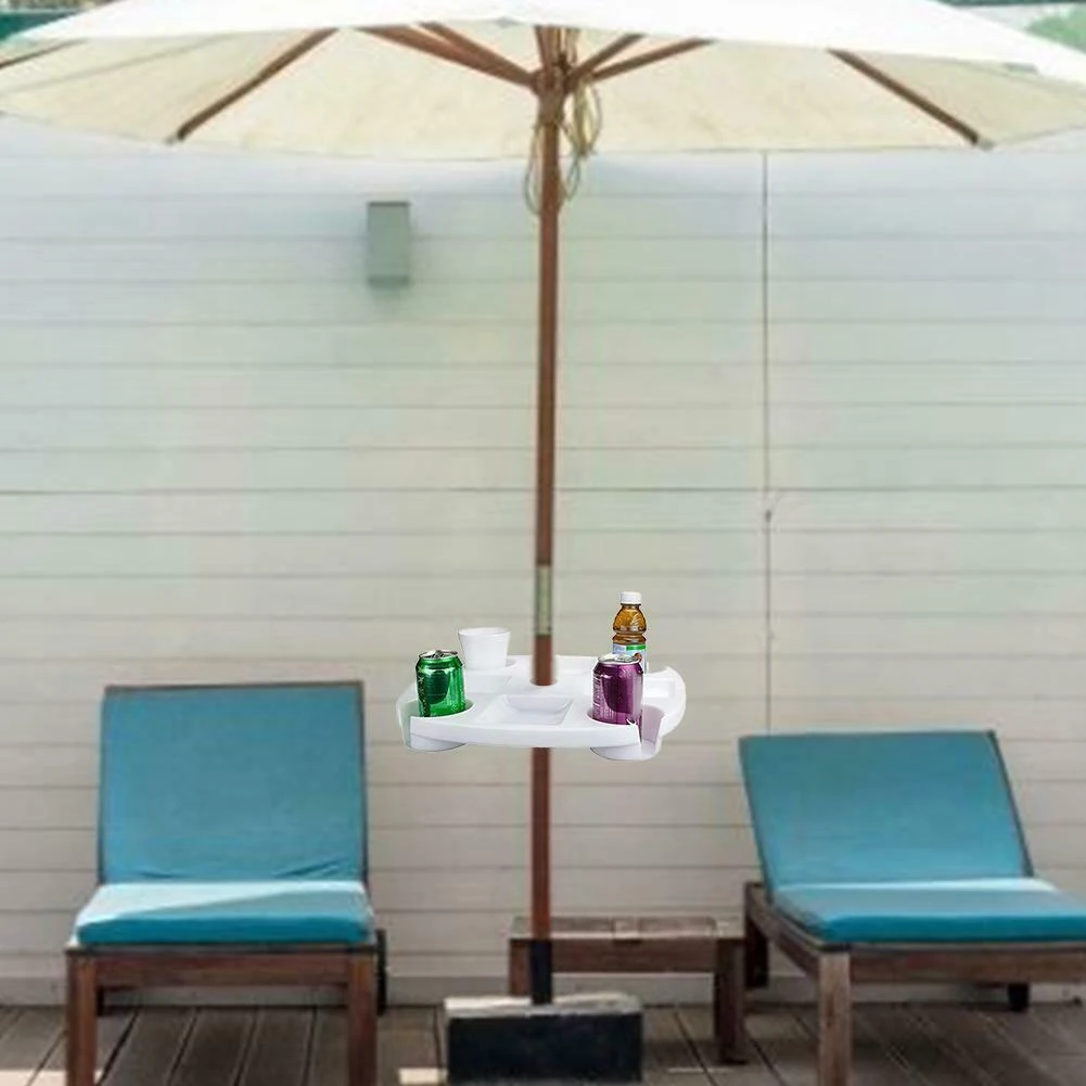 Beach Umbrella Table Tray with Cup Holders Snack Cups for Garden Swimming Pool DNJ998 |