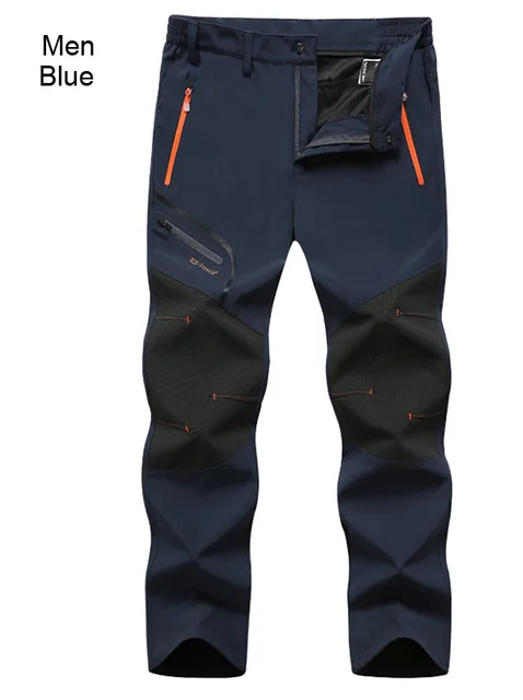 Men blue Мужские и женские Зимние флисовые водонепроницаемые уличные штаны мягкие брюки в виде ракушки Кемпинг рыбный треккинг Бег Туризм Спорт Путешествия обучение - Цвет: Men blue