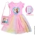 Disney Summer Frozen Elsa Girl Хлопковая Футболка + Принт +сумка марлевое лоскутное Платье Детская девочка Домашняя вечеринка Повседневная Одежда Платья