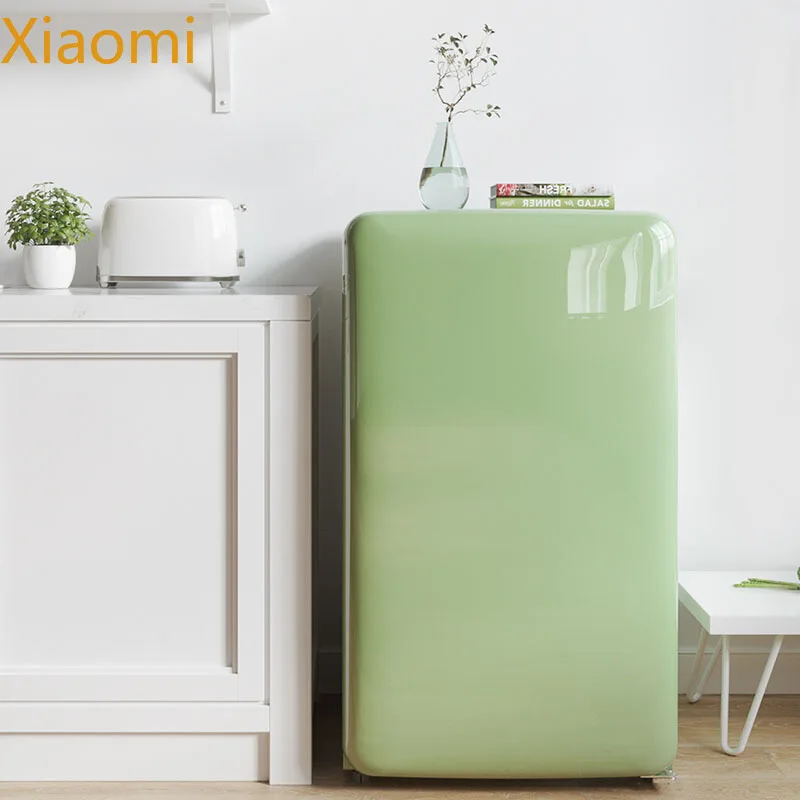 

products Mini retro small refrigerator single door 121L refrigeration integrated home energy saving dormitory rental