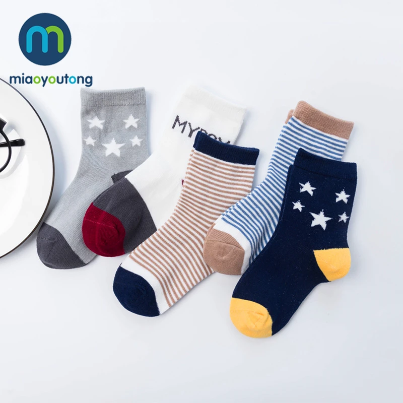 5 пар; высококачественные хлопковые носки для маленьких девочек с рисунком «счастливые звезды»; рождественские носки для новорожденных мальчиков; Miaoyoutong