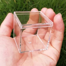 

Transparent Wedding Favors and Gifts Boxes Cube Portable Organizer Container Wholesale Nibs Paper Clips Pink Desk Accessories