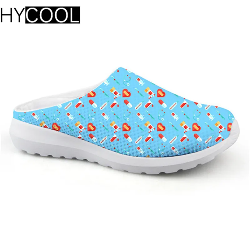 Hycool/спортивные женские сандалии; мультяшный милый узор с изображением сиделки; пляжная обувь; коллекция года; уличные спортивные тапочки для девочек; сетчатые кроссовки на плоской подошве - Цвет: CC4066CA