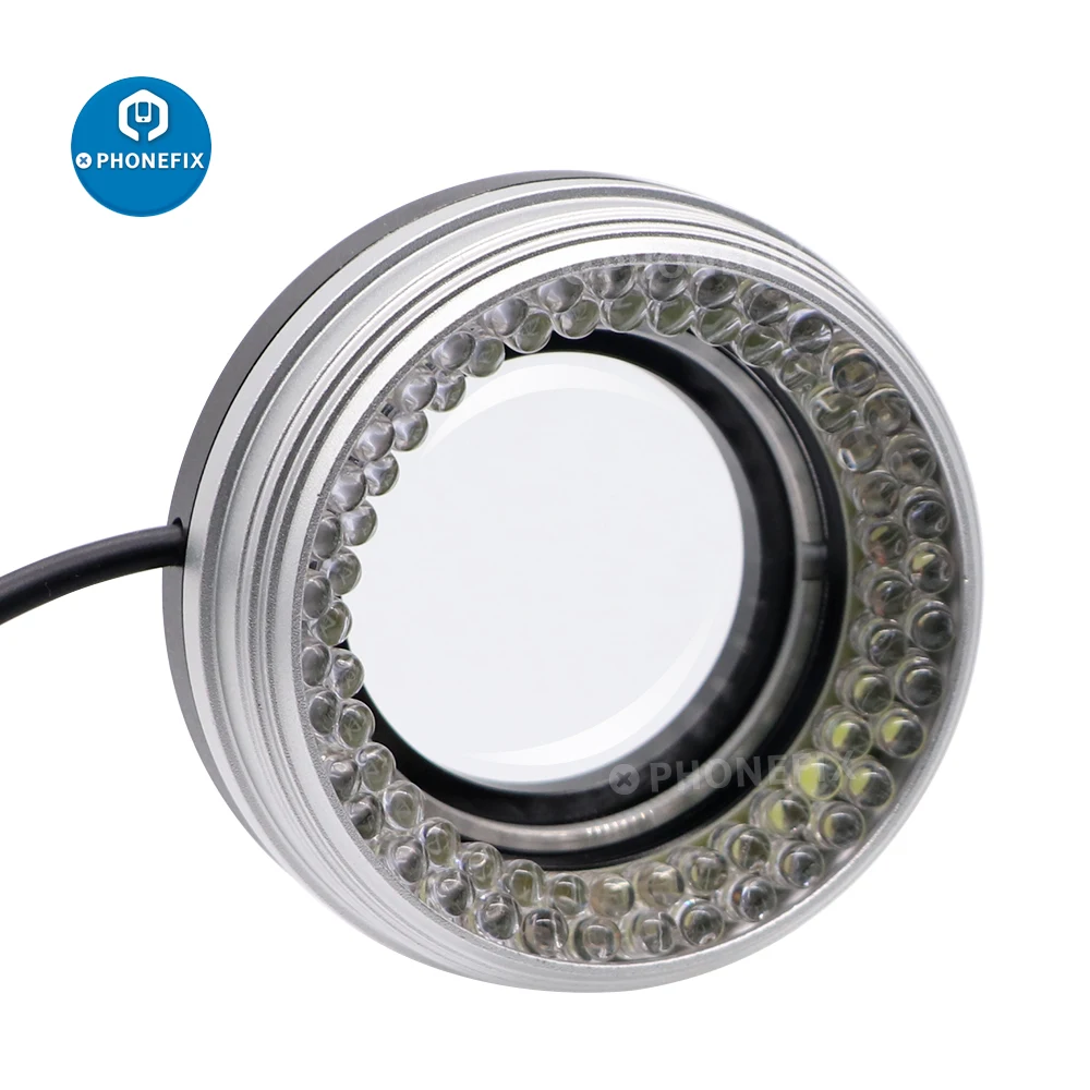 Microscope Lamp 72pcs LED Anti-Dust Smoke Lens Ring Lamp USB Charging Microscope Light Lamp For Stereo Microscope Shadow Less Ring Illuminator