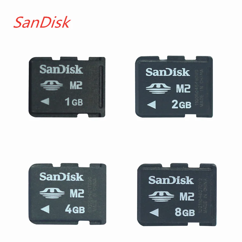 Оригинальная карта памяти Sandisk 1 гб 2 4 8 M2 Micro с адаптером MS PRO DUO|Карты памяти| |