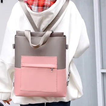 

Fashion Trend Multicolor Waterproof Oxford Multifunctional Backpack Shoulder Bag Patchwork school canvas backpacks#G20