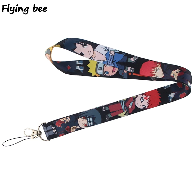 

Flyingbee Naruto Anime Lanyard Phone Rope Keychains Phone Lanyard for Keys ID Card Cartoon Lanyards For Men Women X0399