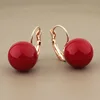 Boucles d'oreilles simples en perles, boucles d'oreilles simples, couleur or Rose, grandes boules, avec gouttes de perles, pour femmes et filles, bijoux à la mode, 2022 ► Photo 2/6