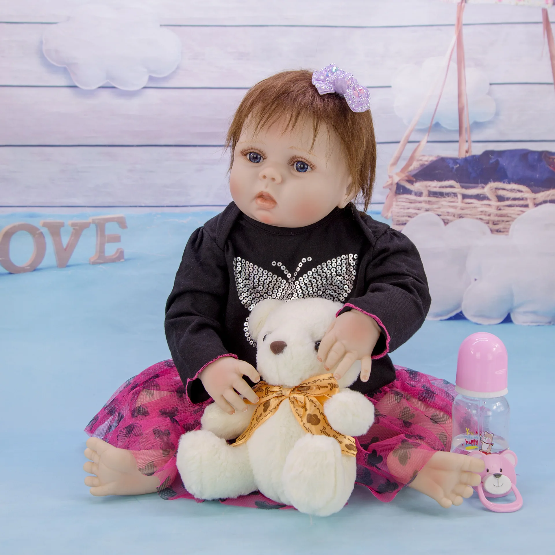 Горячая Распродажа куклы Reborn Baby Toy 57 см виниловый силиконовый корпус реалистичные мягкие укоренившиеся волосы девочка кукла мальчик игрушка для детей