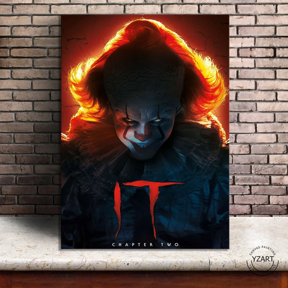 

It Chapter Two Horror Movie Poster Wall Painting The Joker Picture Artwork Canvas Painting Living Room Decoration,Unframed