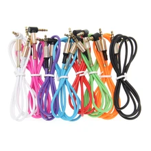 Good Quality 3 5mm Connector Audio Cable for IPhone Car Headphone Speaker Wire Line Aux Cord Bend to Straight Line 100pcs lot