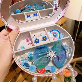 

Jewelry Set Gift Box Children's Hair Accessories Little Girl Hairpin Set Box Headdress Hair Clip Princess Girl Baby