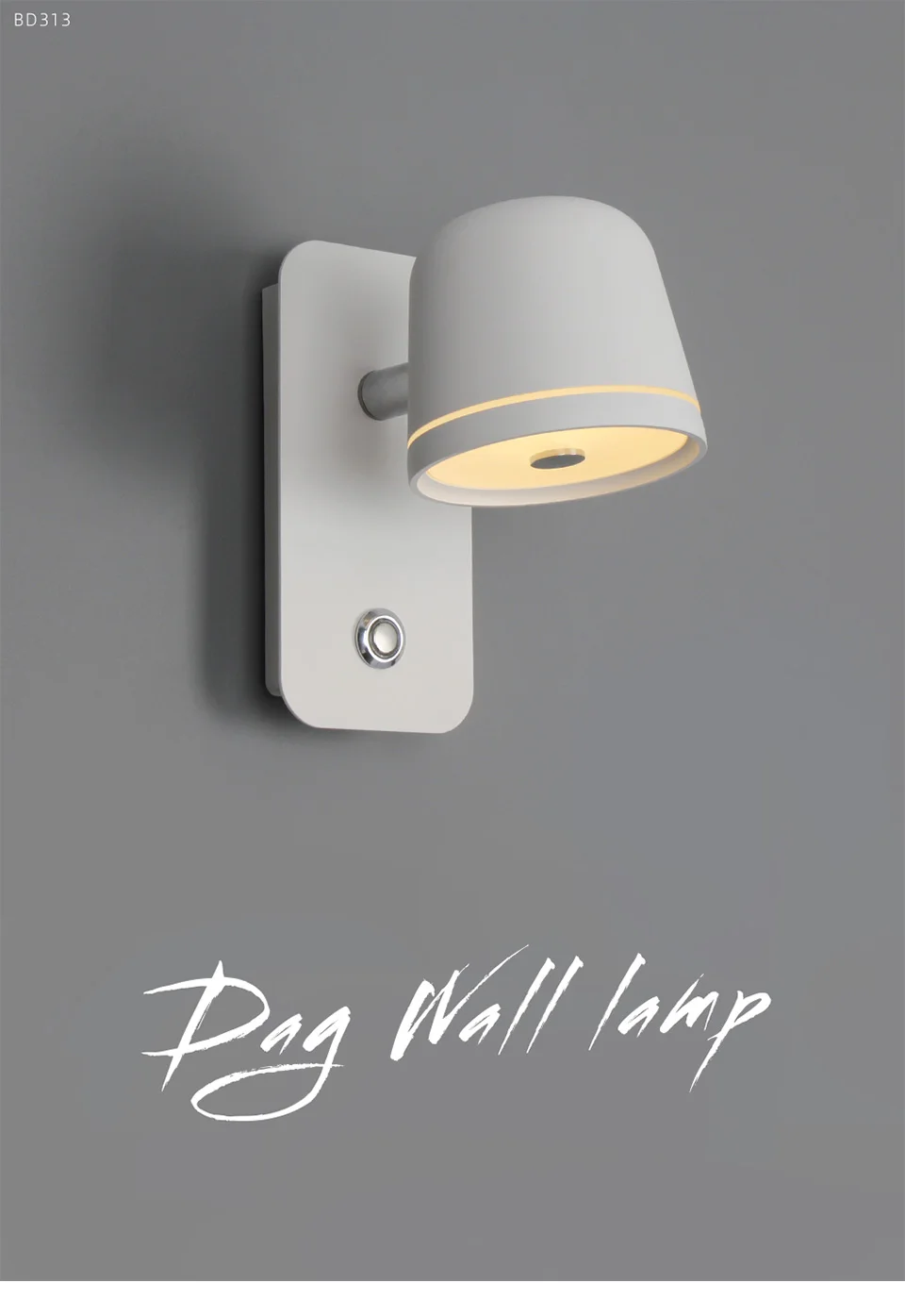 Aisilan LED Bedside Bedroom Wall Lamp Living Room Nordic Creative  Reading Simple Corridor Infinite Dimming Wall Light sconce light