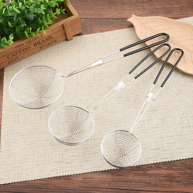 Mesh Strainer Ladle Stainless Steel Spider Skimmer Frying Spoons Kitchen  Utensil