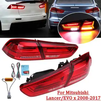 

Pair LED Car Tail Light Signal Brake Lamps Red for Mitsubishi Lancer EVO X 2008 2009 2010 2011 2012 2013 2014 2015 2016 2017