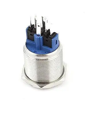 DC12V прожектор голубого света светодиодный DPST 6pins, блокировка металлическая кнопка переключатель 22 мм