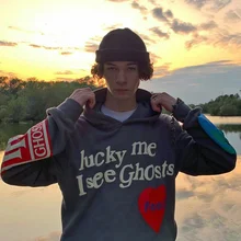 Moda marca masculina kanye coconut kanye amor espuma graffiti solto plush hoodie moletom masculino