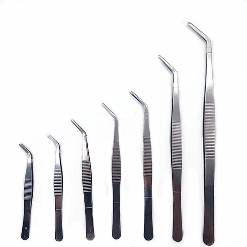 Stainless Steel 430/304 Antiiodine Medical Tweezers Long Straight