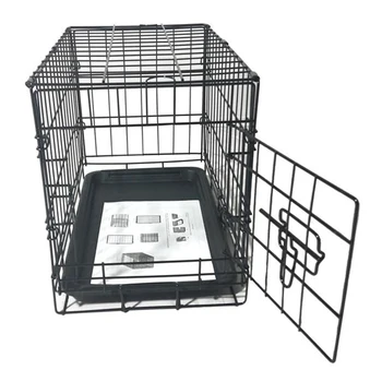 

US Warehouse 20" Pet Kennel Cat Rabbit Folding Steel Crate Animal Playpen Wire Metal Cage Black