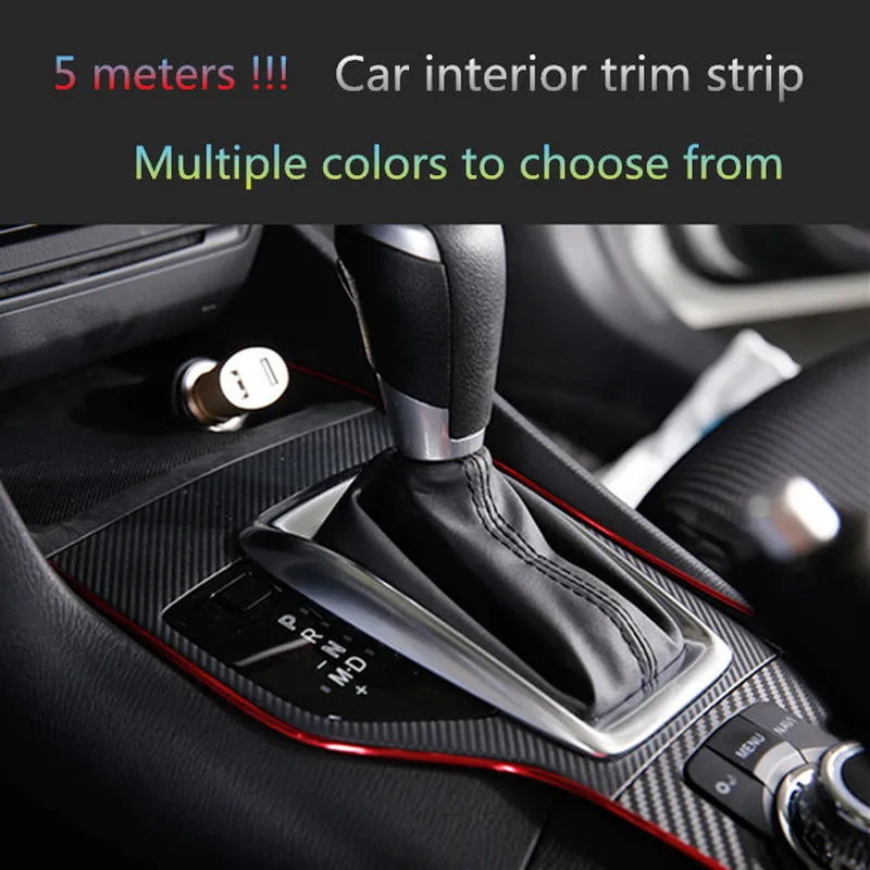 

5M Universal Car Styling Interior Mouldings Decorative Strip Door Dashboard Sticker for Skoda Kodiak tiguan 2019 Peugeot 3008