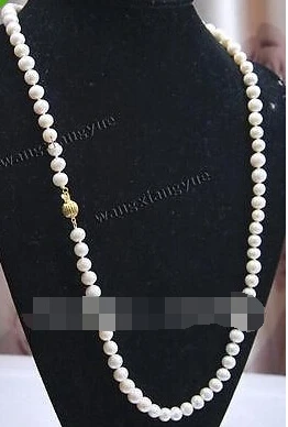 LL&lt&lt&lt7-8mm White Akoya Cultured Pearl Necklace 25&quot inch | Украшения и аксессуары