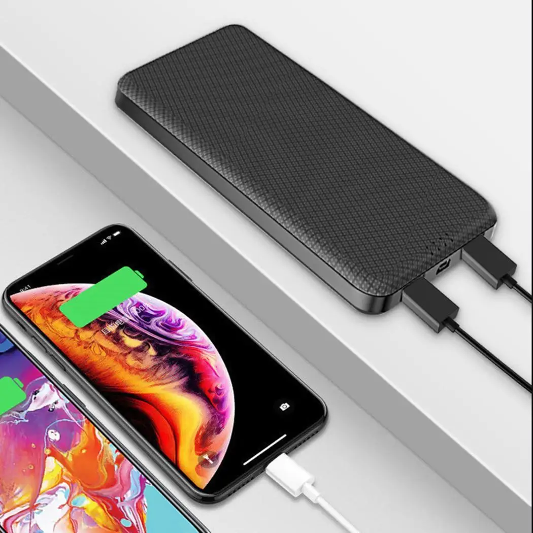 10000 мАч power Bank Тонкий портативный Chager Мобильная Внешняя батарея 2USB bank Poverbank для Xiaomi