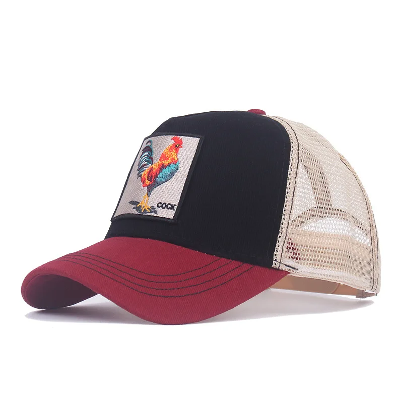 Mode Tiere Stickerei Baseball Caps Männer Frauen Snapback Hip Hop Hut Baumwolle Sommer Atmungsaktive Mesh Sonne Gorras_voghion.com