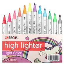 Back to school Highlighter Pen Double Headed Fluorescent Marker Graffiti Album for drawing Stationery for school  supplies