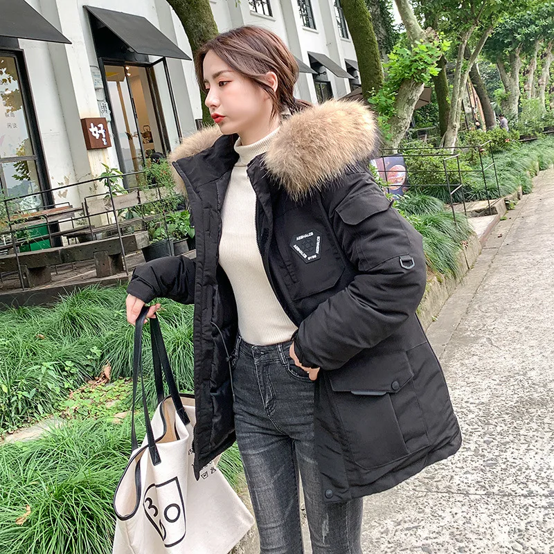 

2019 New Style down Jacket Women's Korean-style Military Men And Women Celebrity Style Thickening Outdoor Cold Protective Clothi