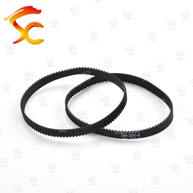 

10pcs GT2 200 6 belt closed loop rubber GT2-200-6 timing belt Teeth100 Length 200mm width 6mm for 3D printer