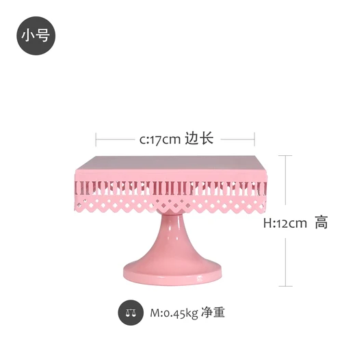 Прямая девочка сердце розовый торт тарелка кованая железная подставка под пирожные Свадебная вечеринка Церемония десертный стол украшения Еда фото реквизит лоток - Цвет: as the picture shows