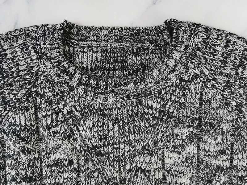 Autumn Winter Fashion New grey Long sleeve zipper knitted pullover sweater Pullovers Female Sweaters