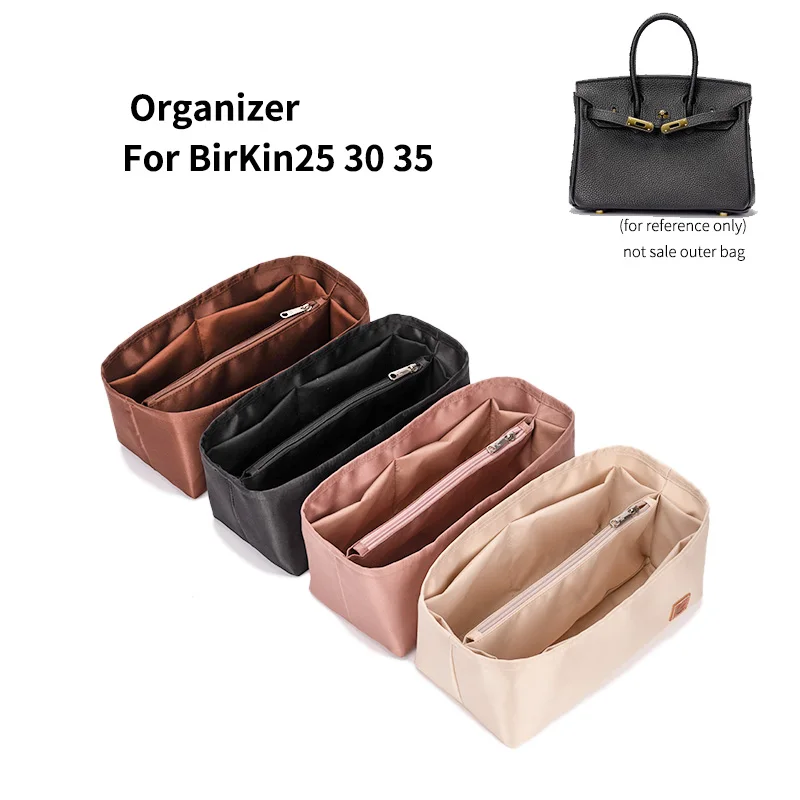 Women Insert Bag Organizer for Birkin 25 30 35 Makeup Handbag Organizer  Lady Inner Purse Portable Cosmetic Inside Bags 3 Colors