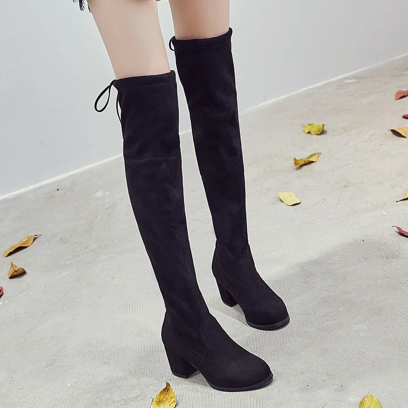 

2019 Women's Shoes With High With Overknee Boots Long Elastic Boots Woman